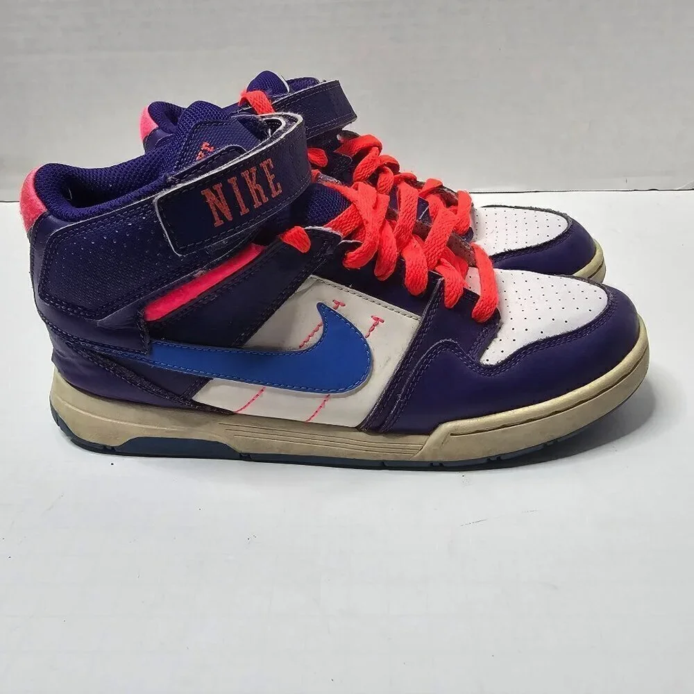 Nike Mogan Mid Youth Sneaker Purple Blue High Top 6 Y